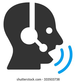 Operator Signal vector icon. Style is bicolor flat symbol, blue and gray colors, rounded angles, white background.