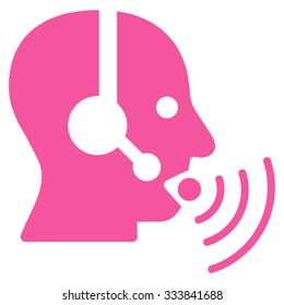 Operator Signal vector icon. Style is flat symbol, pink color, rounded angles, white background.