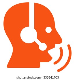 Operator Signal vector icon. Style is flat symbol, orange color, rounded angles, white background.