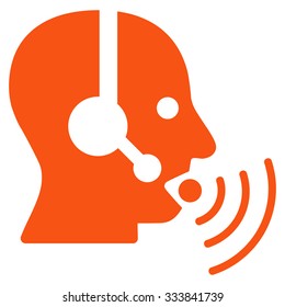 Operator Signal vector icon. Style is flat symbol, orange color, rounded angles, white background.