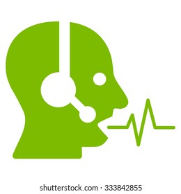 Operator Signal vector icon. Style is flat symbol, eco green color, rounded angles, white background.