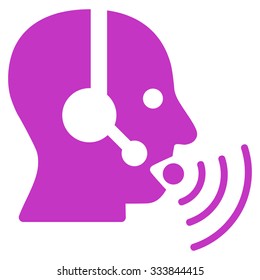 Operator Signal vector icon. Style is flat symbol, violet color, rounded angles, white background.
