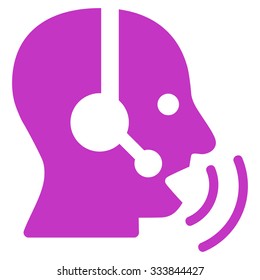 Operator Signal vector icon. Style is flat symbol, violet color, rounded angles, white background.