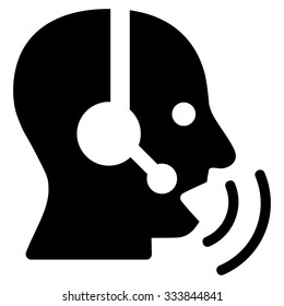 Operator Signal vector icon. Style is flat symbol, black color, rounded angles, white background.