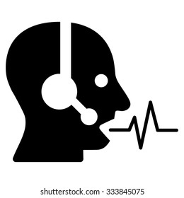 Operator Signal vector icon. Style is flat symbol, black color, rounded angles, white background.