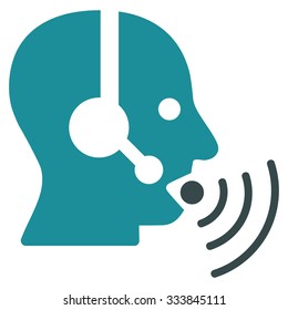 Operator Signal vector icon. Style is bicolor flat symbol, soft blue colors, rounded angles, white background.