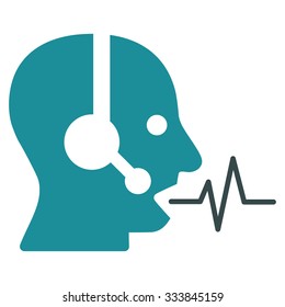 Operator Signal vector icon. Style is bicolor flat symbol, soft blue colors, rounded angles, white background.