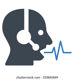 Operator Signal vector icon. Style is bicolor flat symbol, smooth blue colors, rounded angles, white background.