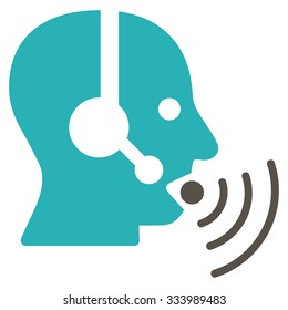 Operator Signal vector icon. Style is bicolor flat symbol, grey and cyan colors, rounded angles, white background.