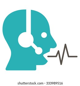 Operator Signal vector icon. Style is bicolor flat symbol, grey and cyan colors, rounded angles, white background.