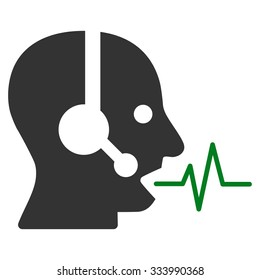 Operator Signal vector icon. Style is bicolor flat symbol, green and gray colors, rounded angles, white background.