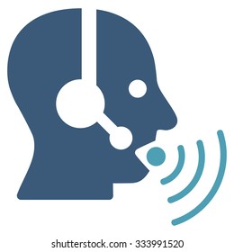 Operator Signal vector icon. Style is bicolor flat symbol, cyan and blue colors, rounded angles, white background.
