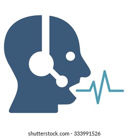 Operator Signal vector icon. Style is bicolor flat symbol, cyan and blue colors, rounded angles, white background.