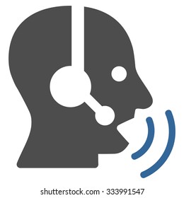 Operator Signal vector icon. Style is bicolor flat symbol, cobalt and gray colors, rounded angles, white background.