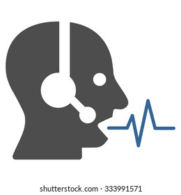 Operator Signal vector icon. Style is bicolor flat symbol, cobalt and gray colors, rounded angles, white background.