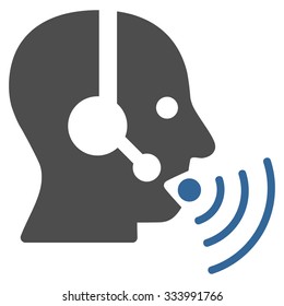 Operator Signal vector icon. Style is bicolor flat symbol, cobalt and gray colors, rounded angles, white background.