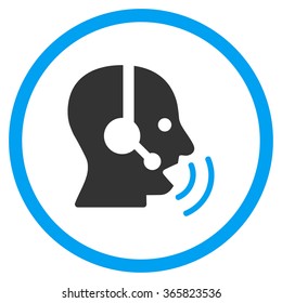 Operator Signal vector icon. Style is bicolor flat circled symbol, blue and gray colors, rounded angles, white background.
