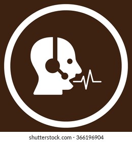 Operator Signal vector icon. Style is flat circled symbol, color, rounded angles, white background.
