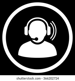 Operator Signal vector icon. Style is flat circled symbol, color, rounded angles, white background.