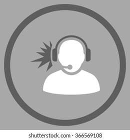 Operator Signal vector icon. Style is flat circled symbol, color, rounded angles, white background.