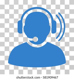 Operator Signal vector pictograph. Illustration style is a flat iconic cobalt symbol on a transparent background.
