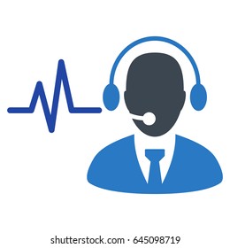 Operator Sound Signal flat vector pictogram. An isolated illustration on a white background.