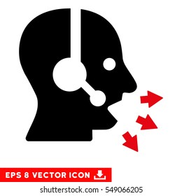 Operator Speak EPS vector icon. Illustration style is flat iconic bicolor intensive red and black symbol on white background.