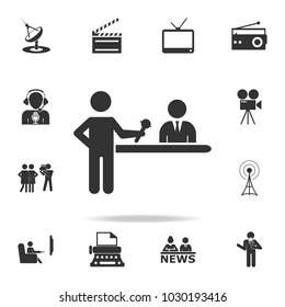 operator and speaker black icon. Detailed set icons of Media element icon. Premium quality graphic design. One of the collection icons for websites, web design, mobile app on white background