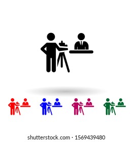 Operator and speaker black multi color icon. Simple glyph, flat vector of media icons for ui and ux, website or mobile application
