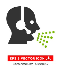Operator Speech EPS vector icon. Illustration style is flat iconic bicolor eco green and gray symbol on white background.