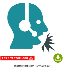 Operator Speech EPS vector pictograph. Illustration style is flat iconic bicolor soft blue symbol on white background.