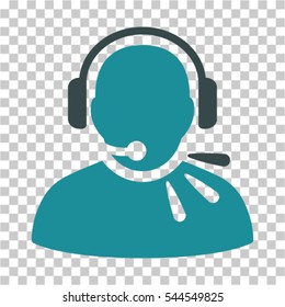 Operator Speech icon. Vector pictogram style is a flat bicolor symbol, soft blue colors, chess transparent background. Designed for software and web interface toolbars and menus.