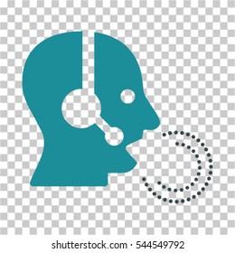 Operator Speech icon. Vector pictograph style is a flat bicolor symbol, soft blue colors, chess transparent background. Designed for software and web interface toolbars and menus.