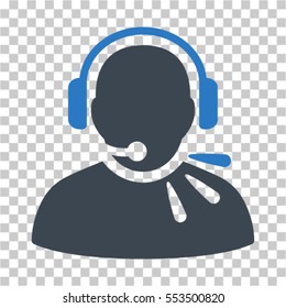 Operator Speech icon. Vector pictograph style is a flat bicolor symbol, smooth blue colors, chess transparent background. Designed for software and web interface toolbars and menus.