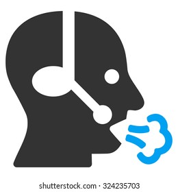 Operator Speech vector icon. Style is bicolor flat symbol, blue and gray colors, rounded angles, white background.