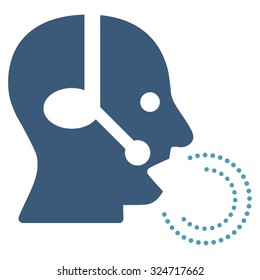 Operator Speech vector icon. Style is bicolor flat symbol, cyan and blue colors, rounded angles, white background.