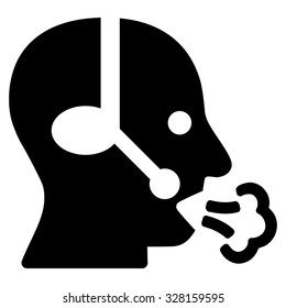 Operator Speech vector icon. Style is flat symbol, black color, rounded angles, white background.