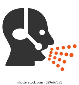 Operator Speech vector icon. Style is bicolor flat symbol, orange and gray colors, rounded angles, white background.