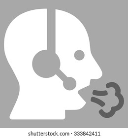 Operator Speech vector icon. Style is bicolor flat symbol, dark gray and white colors, rounded angles, silver background.