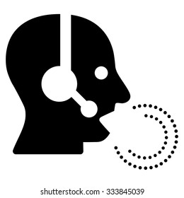 Operator Speech vector icon. Style is flat symbol, black color, rounded angles, white background.