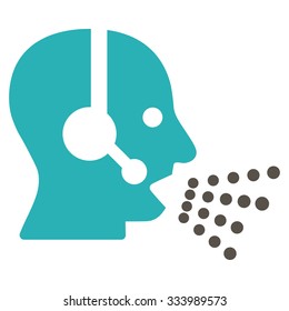 Operator Speech vector icon. Style is bicolor flat symbol, grey and cyan colors, rounded angles, white background.