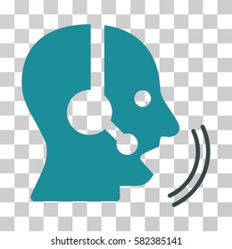Operator Speech vector pictograph. Illustration style is a flat iconic bicolor soft blue symbol on a transparent background.