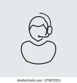 Operator in touch Web icon. vector design