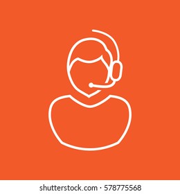 Operator in touch Web icon. vector design