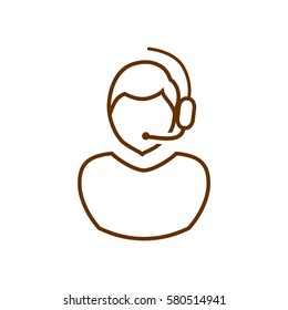 Operator in touch Web icon. vector design