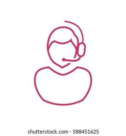 Operator in touch Web icon. vector design