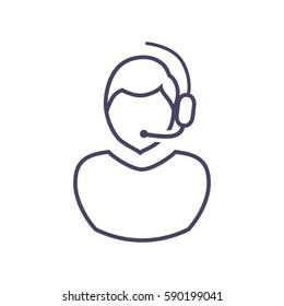 Operator in touch Web icon. vector design