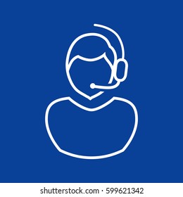 Operator in touch Web icon. vector design