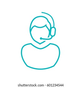 Operator in touch Web icon. vector design