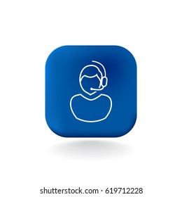 Operator in touch Web icon. vector design